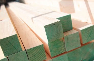Planed fir wood strip 100 mm x 100 mm